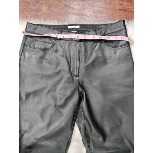Halogen High Waisted 5 Pocket Bootcut Leather Pants Black Women's Size 4 - Picture 12 of 15
